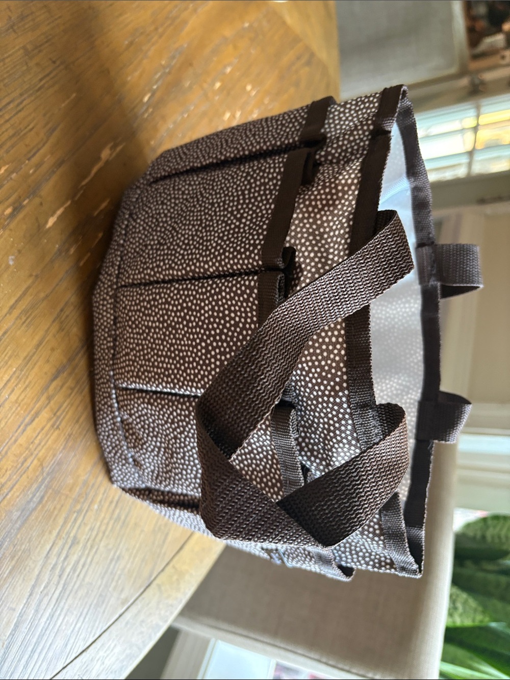 thirty-one Brown and White Dotted Travel Tote